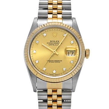 ロレックス デイトジャスト 16233G シャンパン/ダイヤモンド メンズ 時計 【中古】【wristwatch】