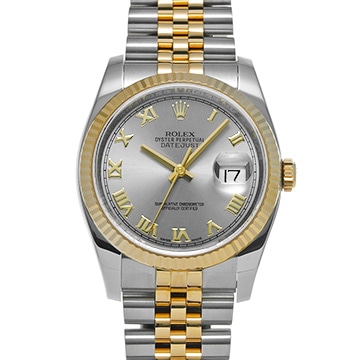 ロレックス デイトジャスト 36 116233 グレー メンズ 時計 【中古】【wristwatch】