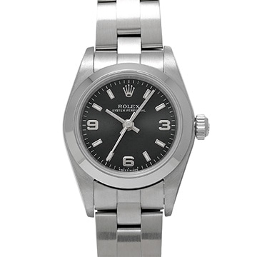 ロレックス オイスターパーペチュアル 76080 ブラック レディース 時計 【中古】【wristwatch】