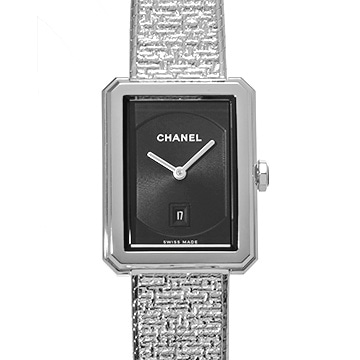 シャネル ボーイフレンド ツイード H4878 ブラック レディース 時計 【中古】【wristwatch】