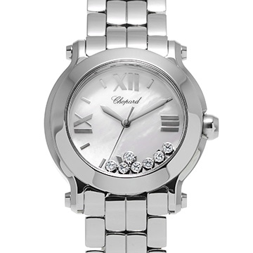 ショパール ハッピースポーツ マーク2 278477-3002 ホワイトシェル/ダイヤモンド レディース 時計 【中古】【wristwatch】