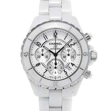 シャネル J12 クロノグラフ 41MM H1007 ホワイトラッカー/シルバー メンズ 時計 【中古】【wristwatch】