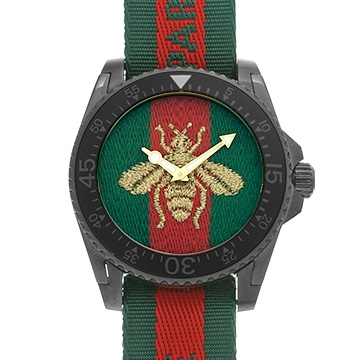 グッチ ダイブ YA136216 グリーン/レッド メンズ 時計 【中古】【wristwatch】