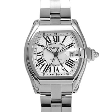カルティエ ロードスター GMT W62032X6 シルバー メンズ 時計 【中古】【wristwatch】