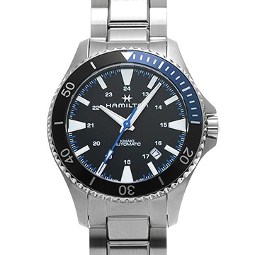 ハミルトン カーキ ネイビー スキューバ H82315131 ブラック メンズ 時計 【中古】【wristwatch】