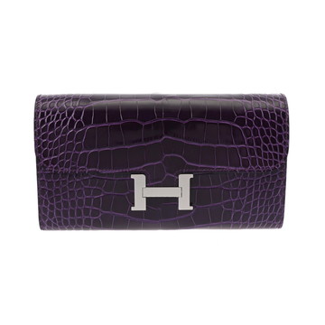 エルメス コンスタンスロング トゥーゴー カシス アリゲーターリセ ユニセックス 財布 【未使用】【purse】