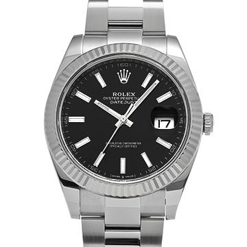 ロレックス デイトジャスト 41 126334 ブライトブラック メンズ 時計 【中古】【wristwatch】