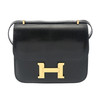 エルメス コンスタンス ミニ18 ブラック リザード レディース バッグ 【未使用】【bag】