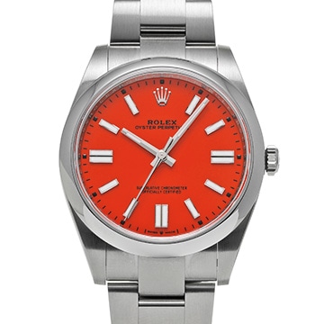 ロレックス オイスターパーペチュアル 41 124300 コーラルレッド メンズ 時計 【中古】【wristwatch】