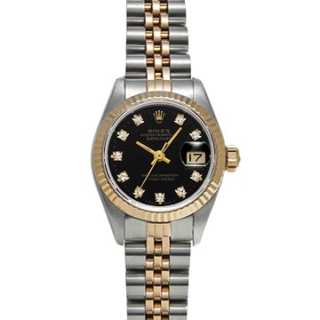 ロレックス デイトジャスト 69173G ブラック/ダイヤモンド レディース 時計 【中古】【wristwatch】