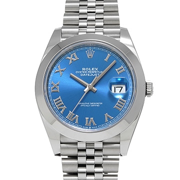 ロレックス デイトジャスト 41 126300 アズーロブルー メンズ 時計 【中古】【wristwatch】
