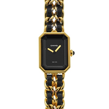 シャネル プルミエール M H0001 ブラック レディース 時計 【中古】【wristwatch】