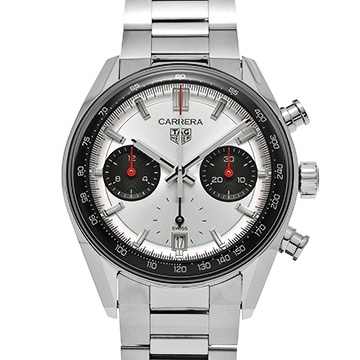 タグ ホイヤー カレラ クロノグラフ CBS2216.BA0041 ホワイト/ブラック メンズ 時計 【中古】【wristwatch】
