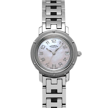 エルメス クリッパー ナクレ CL4.210 ピンクシェル レディース 時計 【中古】【wristwatch】