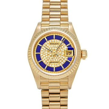 ロレックス デイトジャスト 69178 ブルー/ダイヤモンド レディース 時計 【中古】【wristwatch】