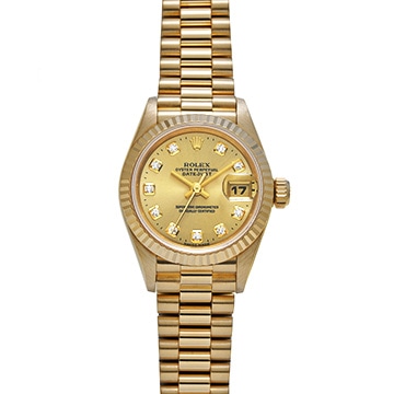 ロレックス デイトジャスト 69178G シャンパン/ダイヤモンド レディース 時計 【中古】【wristwatch】