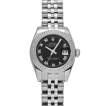 ロレックス デイトジャスト 179174 ブラック レディース 時計 【中古】【wristwatch】