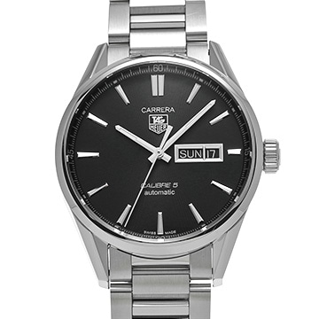 タグ ホイヤー カレラ キャリバー5 デイデイト WAR201A.BA0723 ブラック メンズ 時計 【中古】【wristwatch】