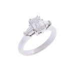 ハリー ウィンストン エメラルドカット クラシック リング シルバー RGDPEC010TB Pt950プラチナ レディース ジュエリー 【中古】【jewelry】