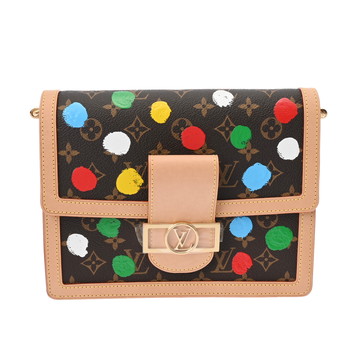 ルイ ヴィトン モノグラムペインティッドドット ドーフィーヌ MM ブラウン M46432 レザー レディース バッグ 【中古】【bag】