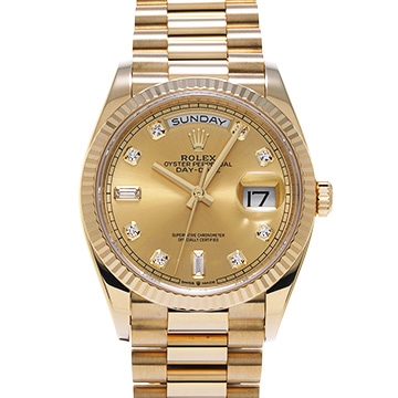 ロレックス デイデイト 36 128238A シャンパン/ダイヤモンド メンズ 時計 【中古】【wristwatch】