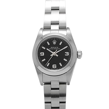 ロレックス オイスターパーペチュアル 76080 ブラック レディース 時計 【中古】【wristwatch】
