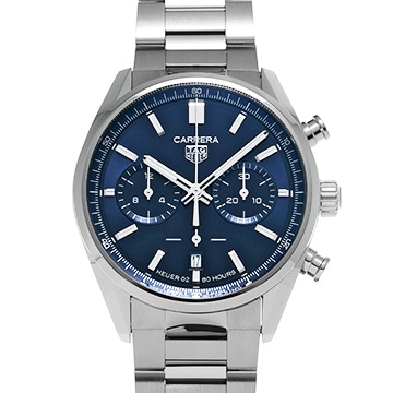 タグ ホイヤー カレラ キャリバーホイヤー02 クロノグラフ CBN2011.BA0642 ブルー メンズ 時計 【中古】【wristwatch】