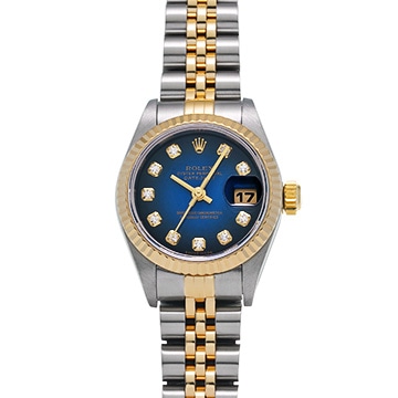 ロレックス デイトジャスト 79173G ブルー/ダイヤモンド レディース 時計 【中古】【wristwatch】