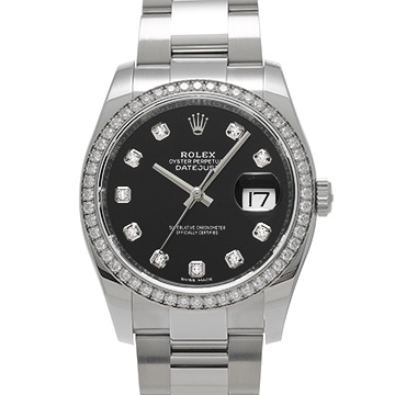 ロレックス デイトジャスト 36 116244G ブラック/ダイヤモンド メンズ 時計 【中古】【wristwatch】
