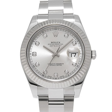 ロレックス デイトジャストII 116334G シルバー/ダイヤモンド メンズ 時計 【中古】【wristwatch】