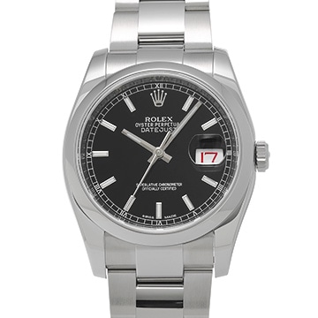 ロレックス デイトジャスト 116200 ブラック メンズ 時計 【中古】【wristwatch】