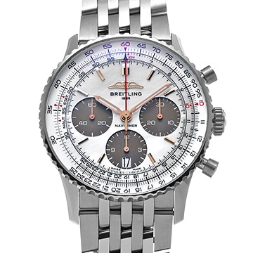 ブライトリング ナビタイマー 01 クロノグラフ 41 MOP 日本限定 AB0139211A1A1 ホワイトシェル/グレー メンズ 時計 【中古】【wristwatch】