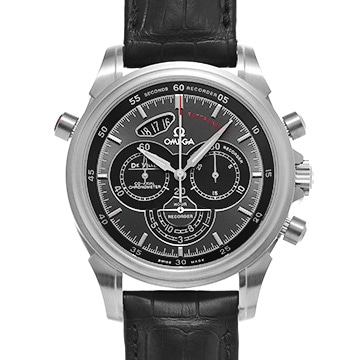 オメガ デ・ヴィル クロノスコープ コーアクシャル ラトラパンテ 422.13.44.51.06.001 グレー/ブラック メンズ 時計 【中古】【wristwatch】