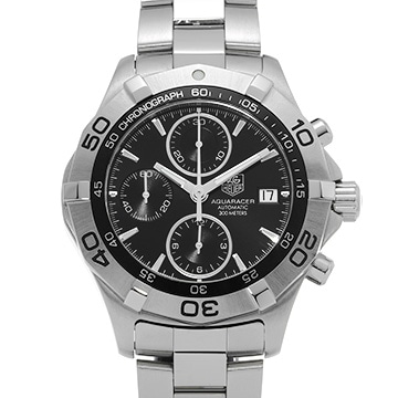 タグ ホイヤー ニューアクアレーサー クロノグラフ CAF2110.BA0809 ブラック メンズ 時計 【中古】【wristwatch】