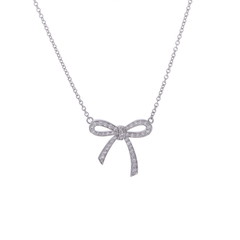 ティファニー ボウリボン ネックレス シルバー Pt950プラチナ レディース ジュエリー 【中古】【jewelry】