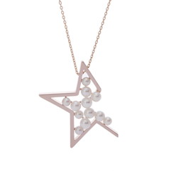 タサキ アブストラクトスターネックレス ゴールド K18ピンクゴールド PG/パール レディース ジュエリー 【中古】【jewelry】
