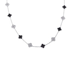 ヴァン クリーフ&アーペル ヴィンテージアルハンブラ ロングネックレス 20P シルバー VCARP2R800 K18ホワイトゴールド WG レディース ジュエリー 【中古】【jewelry】