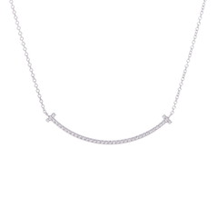 ティファニー Tスマイルネックレス スモール シルバー K18ホワイトゴールド WG レディース ジュエリー 【中古】【jewelry】