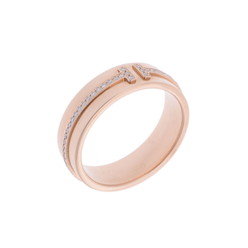 ティファニー TTWOワイド リング  K18ピンクゴールド PG レディース ジュエリー 【中古】【jewelry】