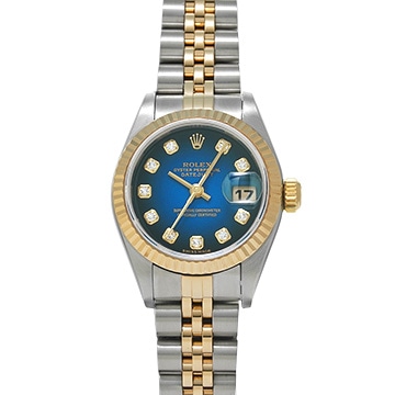 ロレックス デイトジャスト 79173G ブルー/ダイヤモンド レディース 時計 【中古】【wristwatch】