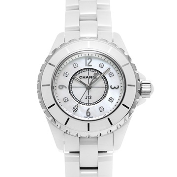 シャネル J12 33MM H2422 ホワイトシェル/ダイヤモンド レディース 時計 【中古】【wristwatch】