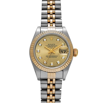 ロレックス デイトジャスト 69173G シャンパン/ダイヤモンド レディース 時計 【中古】【wristwatch】