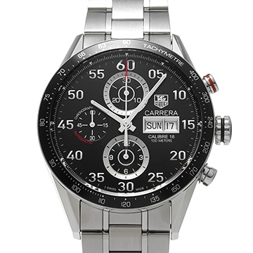 タグ ホイヤー カレラ キャリバー16 クロノグラフ デイデイト CV2A10.BA0796 ブラック メンズ 時計 【中古】【wristwatch】