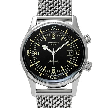 ロンジン レジェンドダイバー L3.774.4.50.6 ブラック メンズ 時計 【中古】【wristwatch】