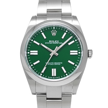 ロレックス オイスターパーペチュアル 41 124300 グリーン メンズ 時計 【中古】【wristwatch】