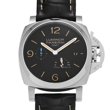 パネライ ルミノール GMT パワーリザーブ PAM01321 ブラック メンズ 時計 【中古】【wristwatch】
