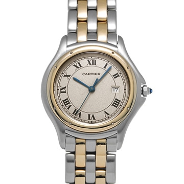 カルティエ パンテール クーガー LM W35006B6 アイボリー レディース 時計 【中古】【wristwatch】