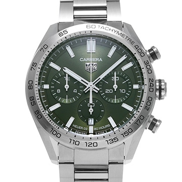 タグ ホイヤー カレラ キャリバーホイヤー02 スポーツ クロノグラフ CBN2A10.BA0643 グリーン メンズ 時計 【中古】【wristwatch】