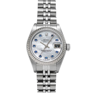 ロレックス デイトジャスト 79174NGS ホワイトシェル/サファイヤ レディース 時計 【中古】【wristwatch】