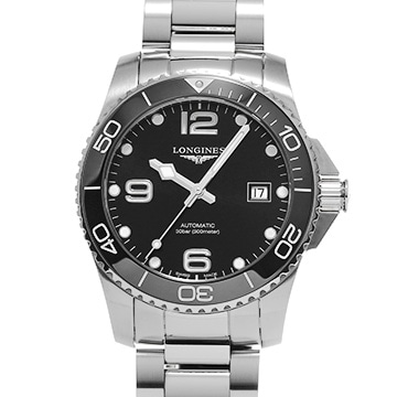 ロンジン ハイドロコンクエスト L3.781.4.56.6 ブラック メンズ 時計 【中古】【wristwatch】